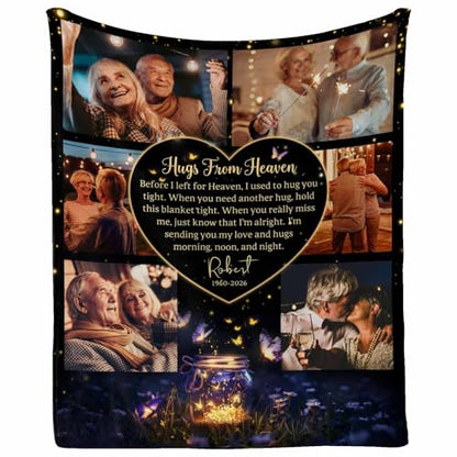 Customized Memorial Blankets with Photos for Loss of Mother Dad Grandma Grandpa Made in USA - color: New Design 19