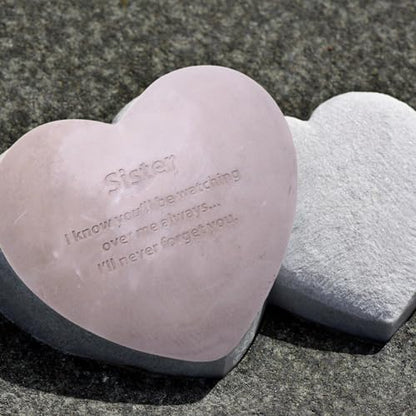 Wowser Heart Shaped Memorial Stone, Sympathy Gift, Remembrance Garden Accent, 6 Inches (Sister)