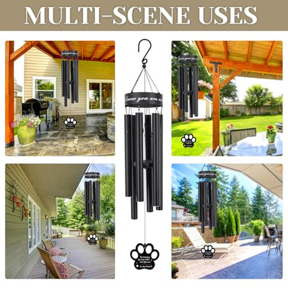 Pet Memorial Wind Chime, 30 Inches Paw Print Pet Remembrance Gift - color: No Longer