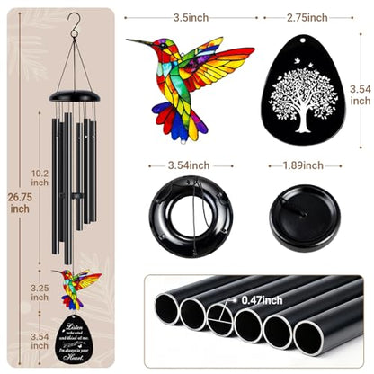 Sympathy Gifts for Loss of Loved One,Memorial Wind Chimes with Hummingbird
