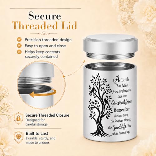 8-Piece Small Urns for Human Ashes, 2.7 Inch Mini Keepsake Cremation Urns Set for Family Sharing, Decorative Memorial Ashes Holder, Funeral Bereavement Gift