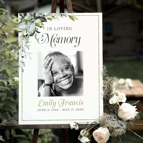 Personalized Funeral Welcome Sign With Photo - Celebration of Life Banner - Large Funeral Sig - In Loving Memorial Sign - Funeral Decor - Celebration Of Life Decorations - in Loving Memorial Backdrop - color: Multi 2