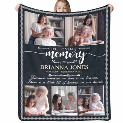 Custom Memorial Blanket with Picture Personalized Sympathy Remembrance Condolences Bereavement Gifts Sympathy Gifts for Loss of Loved One Mother Dad Grandma Grandpa Sister Daughter Friend - color: Design15