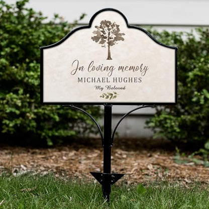 Personalized Memorial Garden Stake, in Loving Memory Outdoor Plaque