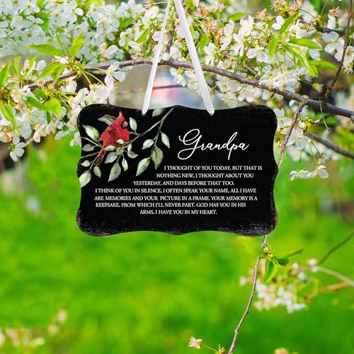 LifeSong Milestones Memorial Wall Hanging Signs Bereavement Keepsake Condolence Funeral Gift For Loss of Loved One 8x12 (Grandpa I Thought Of You (Black)) - color: Grandpa I Thought Of You (Black)