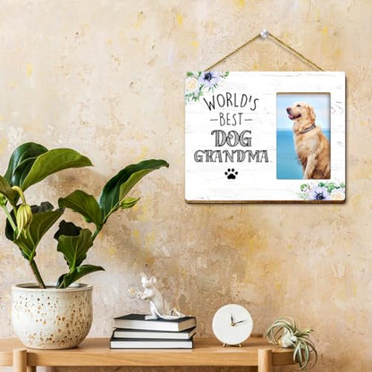 Dogs Grandma Gifts,Grandmother Birthday Gifts,Best Dog Grandma Gift,Grandmother Gift for Christmas Mother's Day,World's Best Dog Grandma Wood Picture Frame - style: world's best Dog