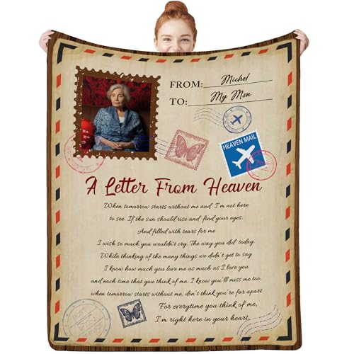 Custom Memorial Blanket with Photos for Loss of Loved One, in Loving Memory Gifts Personalized Sympathy Blanket for Loss of Dad Mom Grandma Grandpa Husband Wife Friends in Memory of Loved One Gifts - color: Memorial Blanket-12