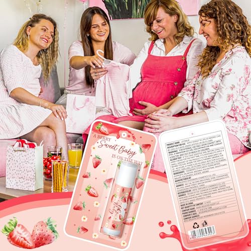 30 Pack Sweet Strawberry Baby Shower Games Prizes Party Gifts Bulk Lip Balms Favors for Winners Adults Guests Gender Reveal Favors Decorations Baby Shower Souvenirs Gift Bags Stuffers - style: A Sweet Strawberry