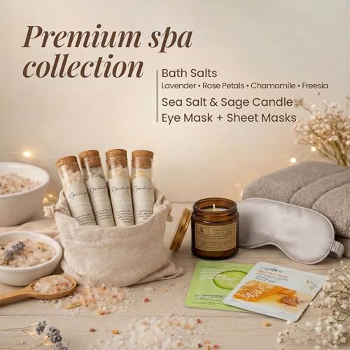 Opulent Self Care Spa Gift Box for Women - Thoughtful Get Well Gift - color: Sea Salt