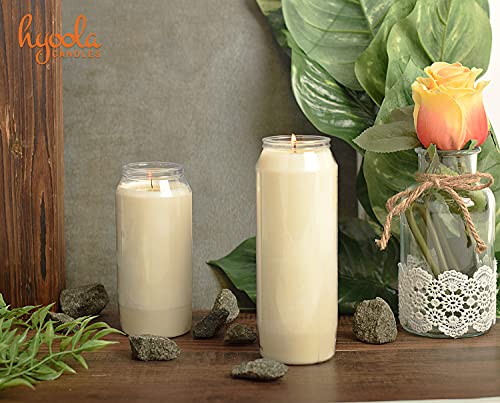 Hyoola 9 Day Prayer Candles 7" Tall Pillar Candles for Religious, Memorial, Party Decor, Vigil and Emergency Use - Vegetable Oil Wax in Plastic Jar Container, White (1 Pack) - size: 1 Pack