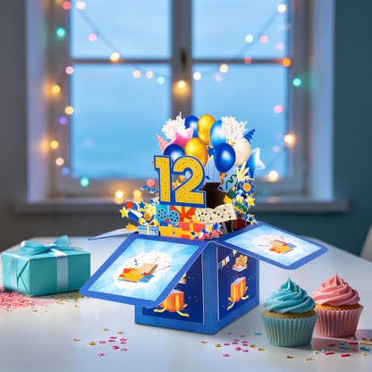 GREETING ART Sweet 12th Birthday Pop Up Birthday Card for Girl Boy - color: 12th