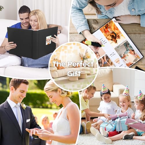 Photo Album 4x6 Vertical 600 Photos with Writing Space, Black - color: Black