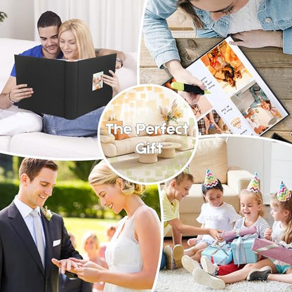 Photo Album 4x6 Vertical 600 Photos with Writing Space, Black - color: Black