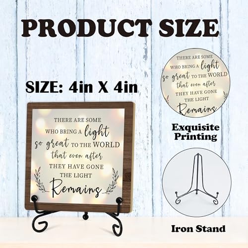 Sympathy Desk Decor Sign, Celebration Of Life Decorations, Desk Decor Signs For Home Bedroom, There Are Some Who Bring A Light Sign, Wooden Decoration With Stand -D02 - style: Brown WoodSign3