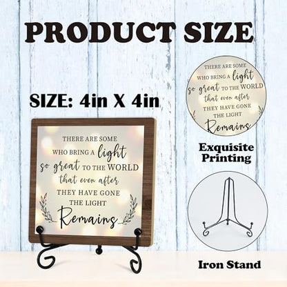 Sympathy Desk Decor Sign, Celebration Of Life Decorations, Desk Decor Signs For Home Bedroom, There Are Some Who Bring A Light Sign, Wooden Decoration With Stand -D02 - style: Brown WoodSign3