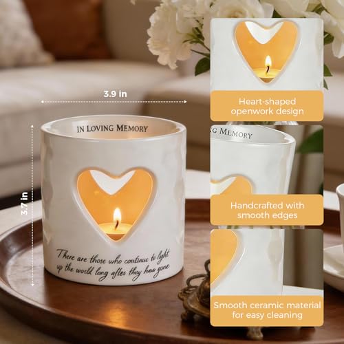 Ceramic Bereavement Votive Candle Holders Gifts (with 10 Tealight Candles) - color: Jtaxtc-01