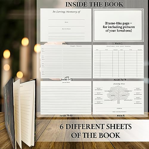 Funeral Guest Book | Memorial Guest Book | Guest Book for Funeral Hardcover | Guestbook for Sign in, Celebration of Life Memorial Service | Funeral Guest Sign Book with Memory Table Card Sign Included - style: Forest