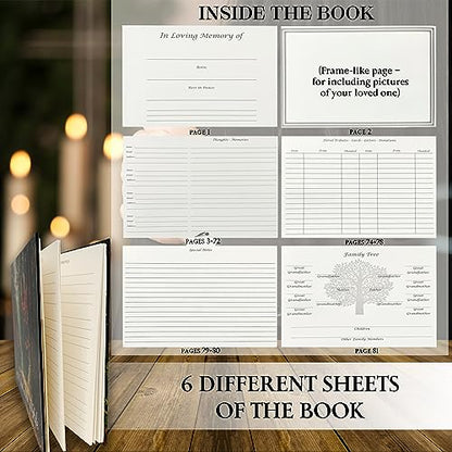 Funeral Guest Book | Memorial Guest Book | Guest Book for Funeral Hardcover | Guestbook for Sign in, Celebration of Life Memorial Service | Funeral Guest Sign Book with Memory Table Card Sign Included - style: Forest