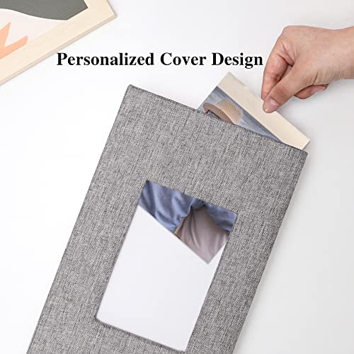 Vienrose 4x6 Photo Album,300 Pockets,Linen Cover with Window,Grey | Linen Hardcover, Slip In Photo Book, Family Memory Album, Travel Keepsake - color: Grey, size: 300 Pocket