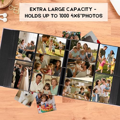Extra Large Capacity 4x6 Photo Album, Holds 1000 Photos, Purple - color: Purple