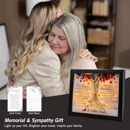 Sympathy Shadow Box - LED Memorial Box for Loss of Loved One - Mom, Dad, Father - Bereavement Gift - size: A Fallen Limb Black