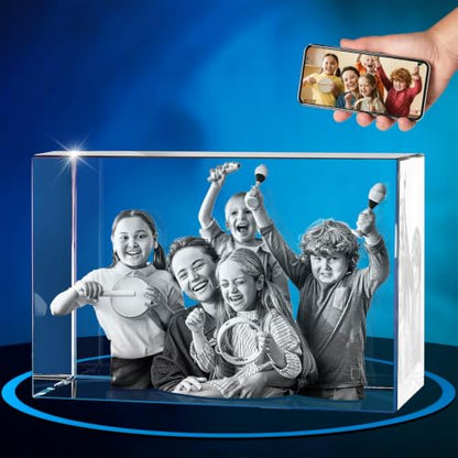 ArtPix 3D Crystal Photo, Personalized Gifts for Women, Wife, Mom, Her, Him, Men, Great Customized Gift With Your Own Photo - Anniversary, Wedding, Birthday - Custom Glass 3D Laser Etched Picture Frame - color: Landscape, size: XXXL