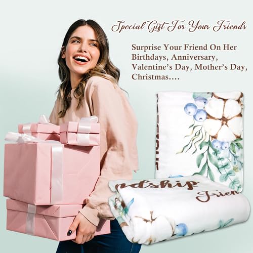 Best Friend Birthday Gifts for Women, Gifts for Best Friend Woman, Friendship Unique Gifts, Bestie BFF Soul Sister Graduation Gift Ideas for Women Blanket 60"x 50" - color: Friendship Gifts