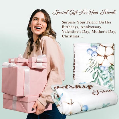 Best Friend Birthday Gifts for Women, Gifts for Best Friend Woman, Friendship Unique Gifts, Bestie BFF Soul Sister Graduation Gift Ideas for Women Blanket 60"x 50" - color: Friendship Gifts