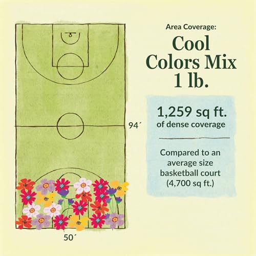 Ferry-Morse Cool Colors Bulk Wildflower Seeds, 200,000+, 1 lb - color: Cool Colors