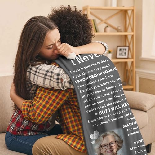 Personalized Memorial Picture Blanket Custom Hug from Heaven Sympathy Gift | HD Printing Flannel Throw Blanket for Grief and Remembrance Loss of Mother Father - color: Design 13