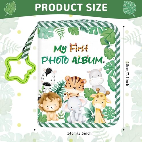 Baby's My First Family Album Soft Photo Cloth Book Jungle Animal My First Book of Photos Baby Memory Album Gift Holds 4x6 Pictures for Babies Newborn Toddler & Kids Baby Shower - style: Jungle Animal