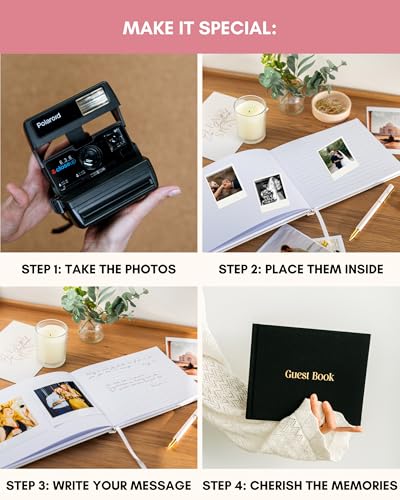 Lamare Wedding Guest Book – Photo Guest Book for Wedding Reception Party - color: White