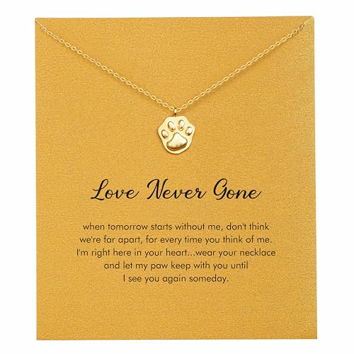 RZKING Golden Necklace for Women, Gifts for Best Friend Sister Mom Daughter - style: Paw Print