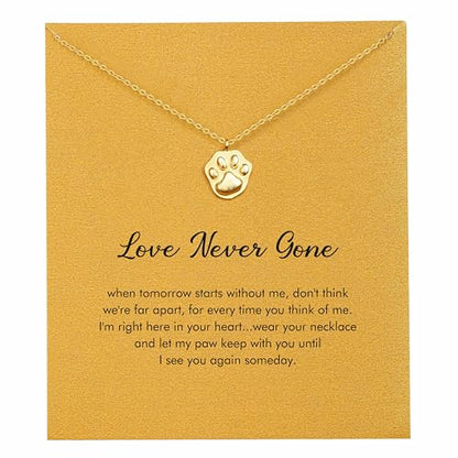 RZKING Golden Necklace for Women, Gifts for Best Friend Sister Mom Daughter - style: Paw Print