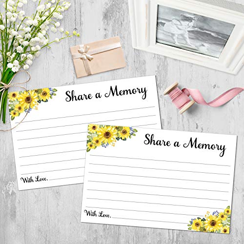 321Done Share a Memory Cards for Celebration of Life, 4x6, White, Sunflower