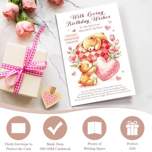 Romantic Birthday Card for Boyfriend Girlfriend Wife Husband, Loving Birthday Card for Loved One, Cute Beer Bday Cards for Him Her - color: The One I Love Birthday