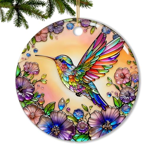 Hummingbird Christmas Ornament Xmas Decor for Christmas Tree 3D Visual Effect Unique Birthday Thanksgiving Gift for Friends Family Holiday Presents Gift Exchange Ideas - color: Hummingbird 1