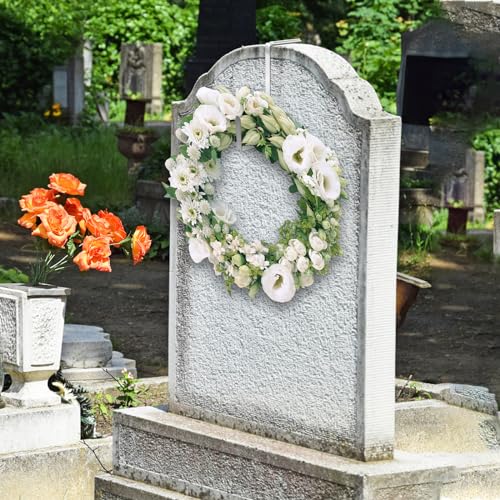 2Pcs Christmas Headstone Wreath Hanger, Adjustable Grave Wreath Hook Stands for Tombstone Grave Decoration (6.2-11Inch)