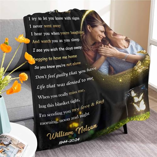 Custom Memorial Blanket with Photo - Sympathy Gift for Loss of Loved One - color: Style 13