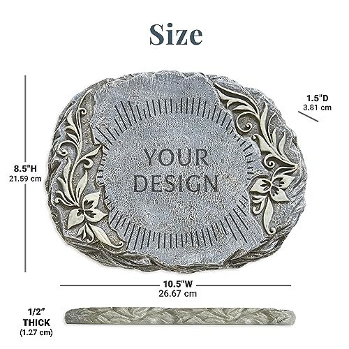 Let's Make Memories Personalized Memorial Garden Stone - Glow-in-The-Dark - Engraved - Sympathy Garden Marker - Outdoor Memorial - Condolences - Loss of a Loved One - Your Light Shines - style: Your Light Shines