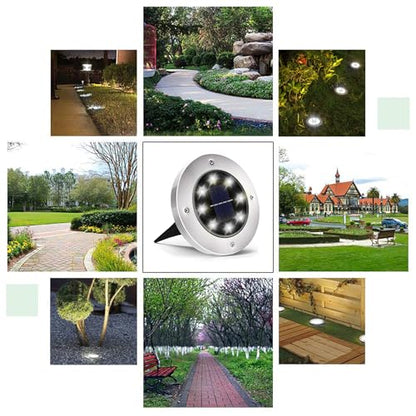 INCX 8Pack 4.6Inch Solar Ground Lights Outdoor, IP65 Waterproof, Cold White - color: Cold, size: 8 Pack
