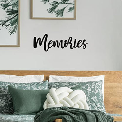 Vivegate Memories Wall Decor - 17"x5" Metal Art Piece, Family Wall Sign, Perfect For Travel & Home Decor