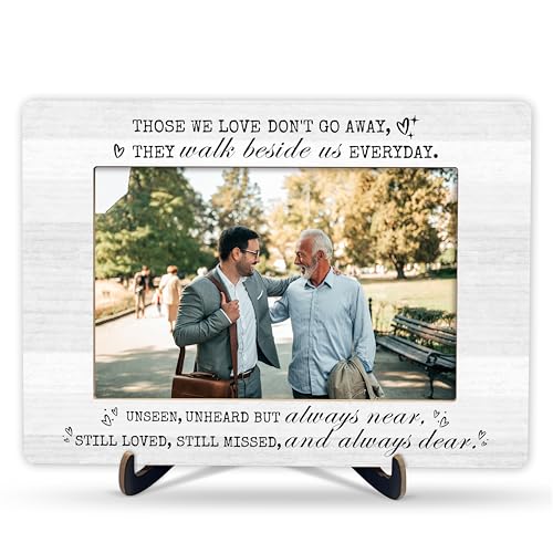 Memorial Picture Frame, They Walk Beside Us Everyday Frame, Sympathy Wooden Photo Frame With Stand, Bereavement Gifts For Loss Of Loved One, 38 - color: Those We Love Don't Go Away