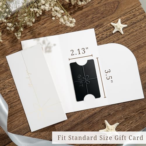 Ribbon-Style Money Cards with Envelopes Set, 20 Cards with Gold Foil Design