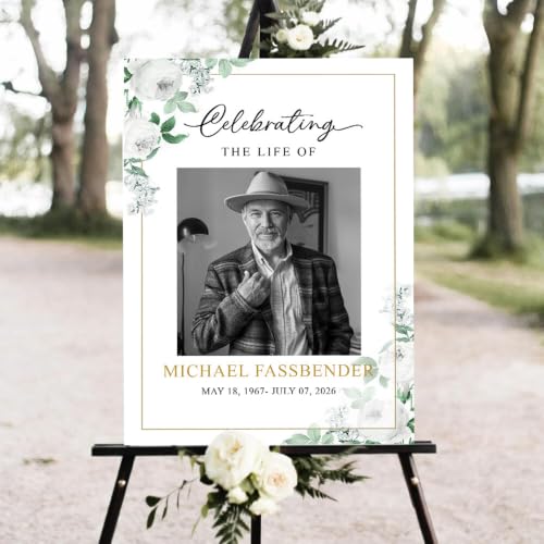 Personalized Funeral Welcome Yard Sign, Celebration of Life Decoration with Photo, Custom Memorial Display for Outdoor Ceremony, Elegant Tribute Keepsake for Family, Friends and Loved Ones #1 - color: Version #1