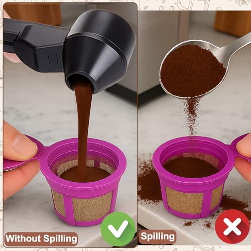 Palksky Coffee Scoop & Funnel with Fill Press1PCS (Black) - color: Black with Fill Press
