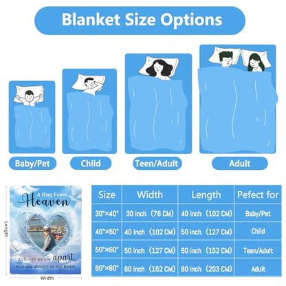 Personalized Sympathy Blanket Custom Memorial Blanket with Photos for Loss of Loved One in Loving Memory Bereavement Grief Gifts for Father Mother Husband Wife Friends (Style-3)