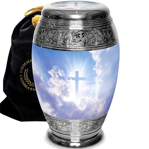 Heavenly Cross Cremation Urns for Human Ashes Adult Male & Female Urns - color: Heavenly Cross, size: Extra Large