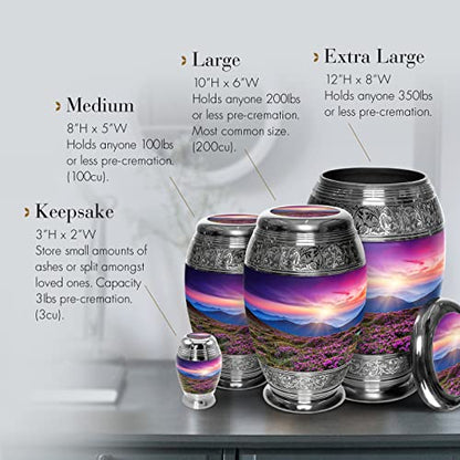 Heaven on Earth Keepsake Urns for Human Ashes with Velvet Gift Box for Cremation Keepsakes for Ashes - Small Cremation Urn and Small Keepsake Urn Set of 4 - color: Heaven on Earth