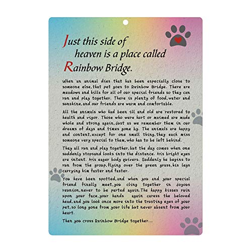 Pet Sympathy Memorial Card - Rainbow Bridge Poem Card for Loss Dog Keepsake Gifts Card with Envelope, Remembrance Mourning Card